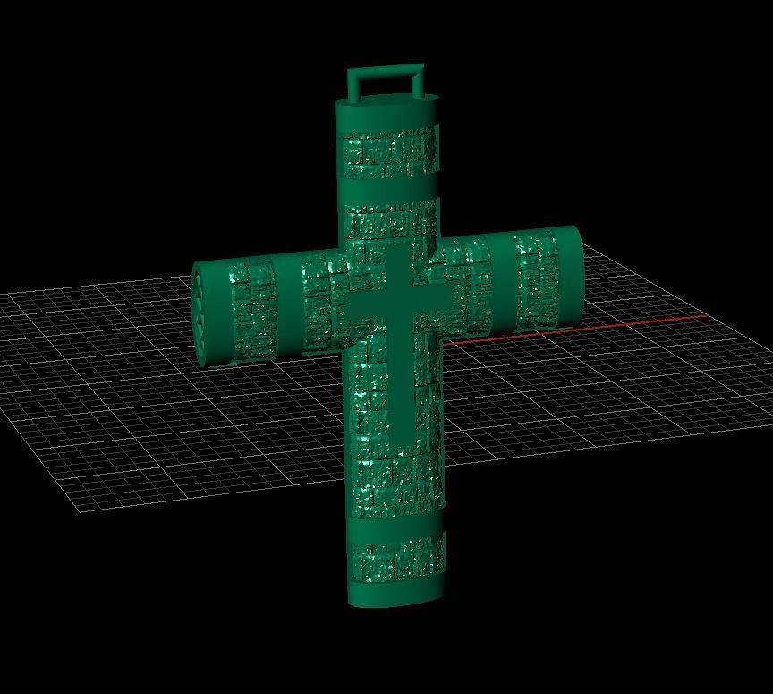 Cross patterned cross with texture saint jesus cristian  3D print model_8