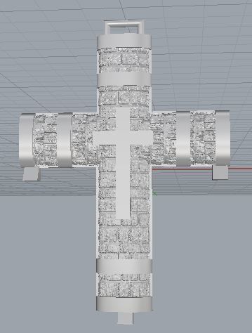 Cross patterned cross with texture saint jesus cristian  3D print model_22