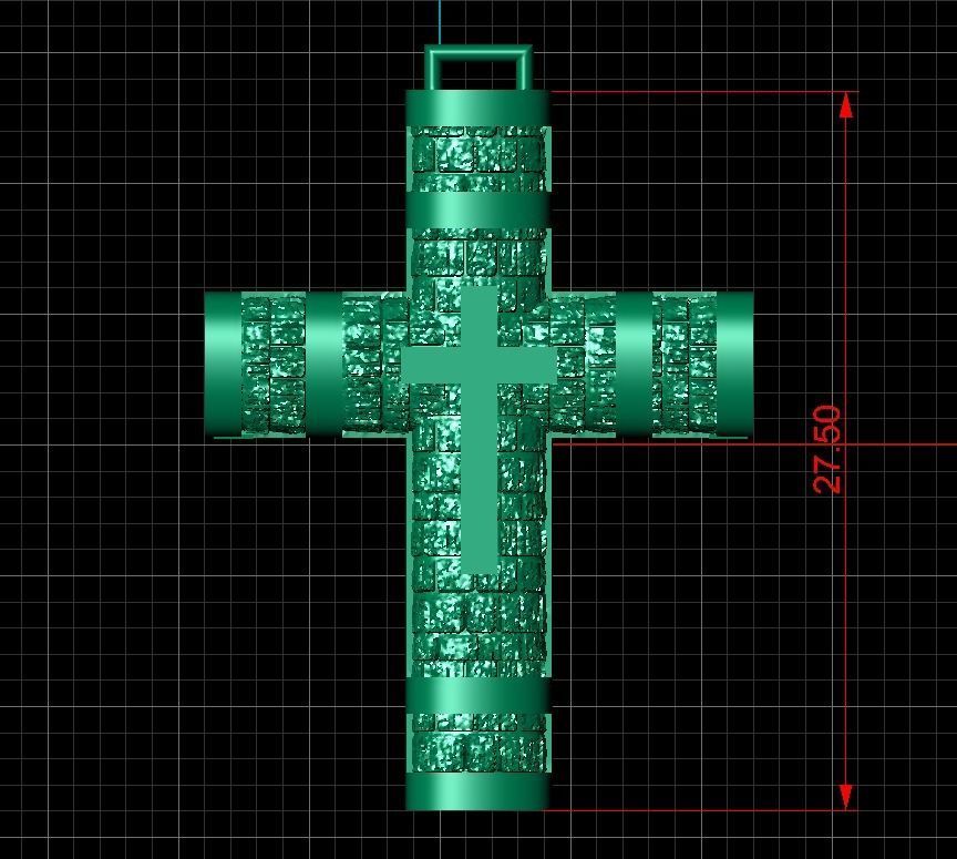 Cross patterned cross with texture saint jesus cristian  3D print model_25