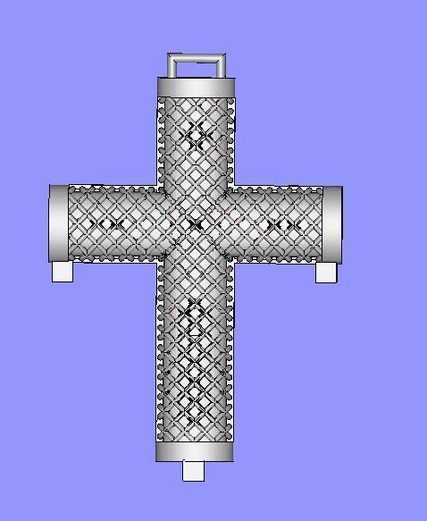 Cross patterned cross with texture saint jesus cristian  3D print model_13