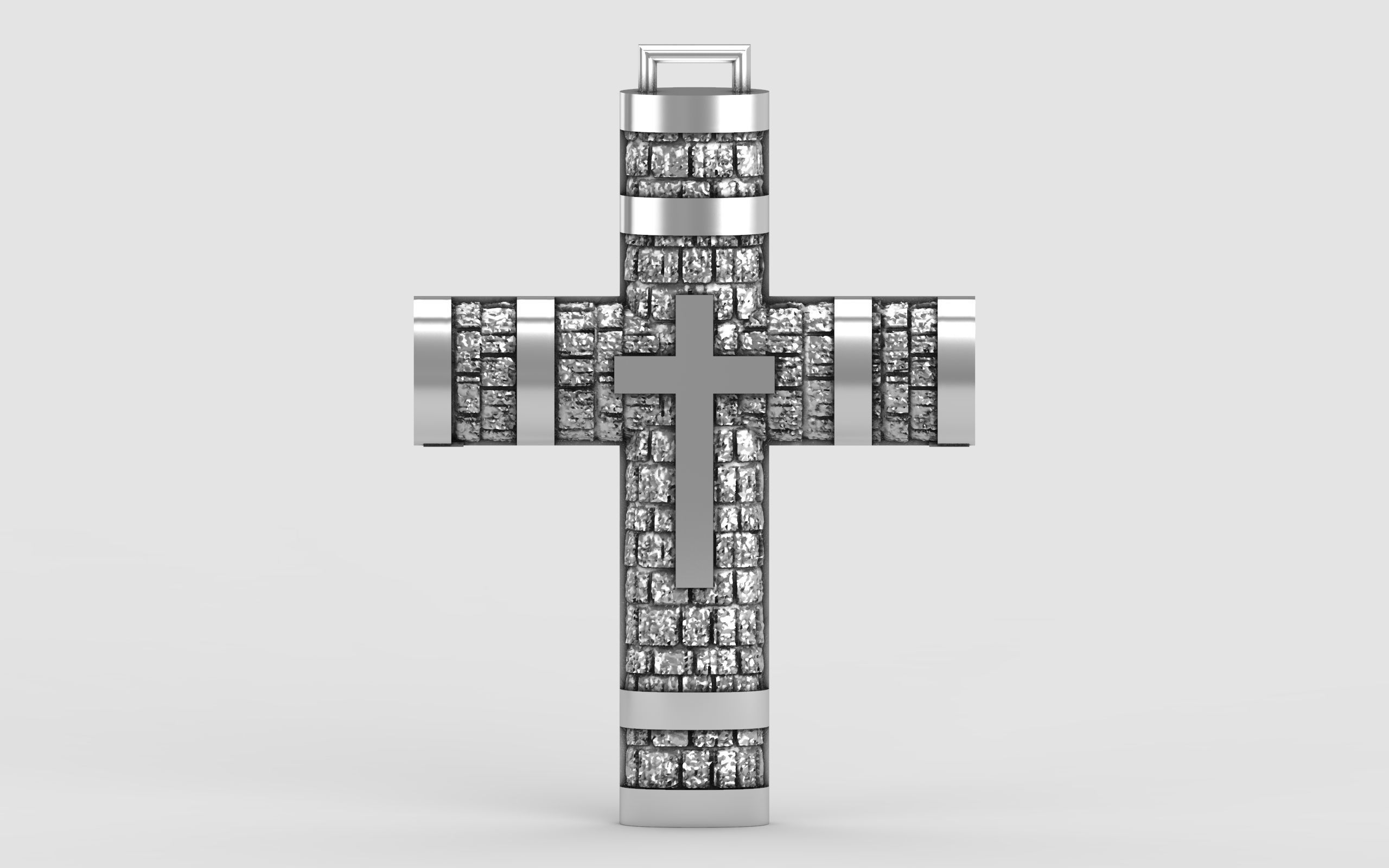 Cross patterned cross with texture saint jesus cristian  3D print model_20