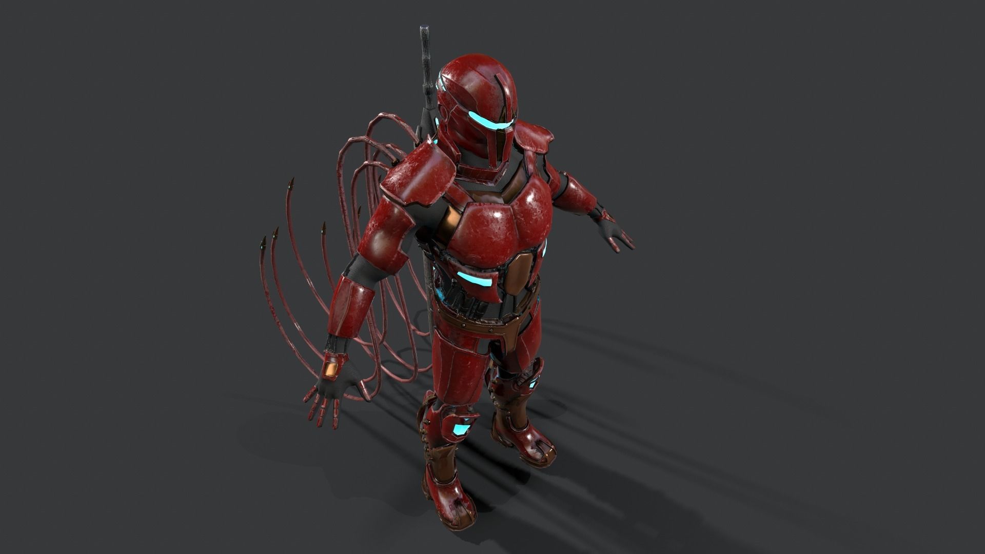 Destroyer Scifi  Low-poly 3D model_21