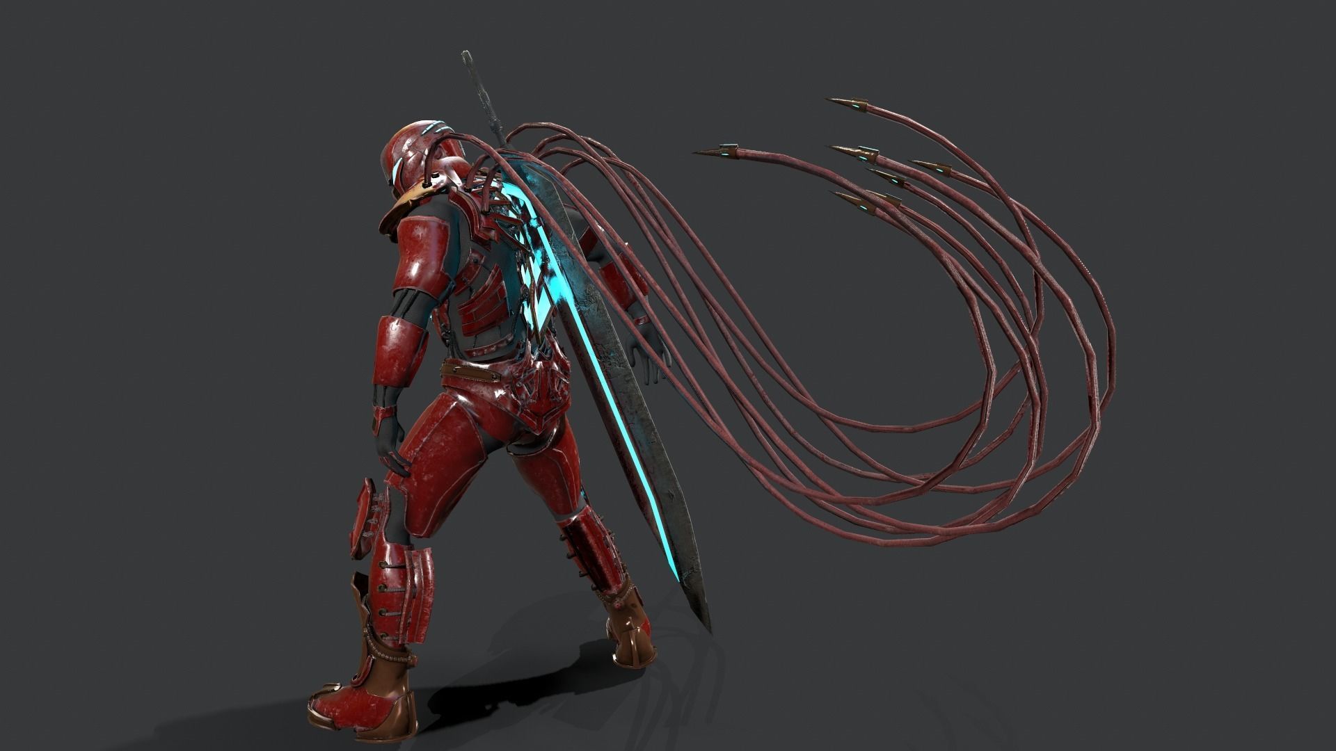 Destroyer Scifi  Low-poly 3D model_8