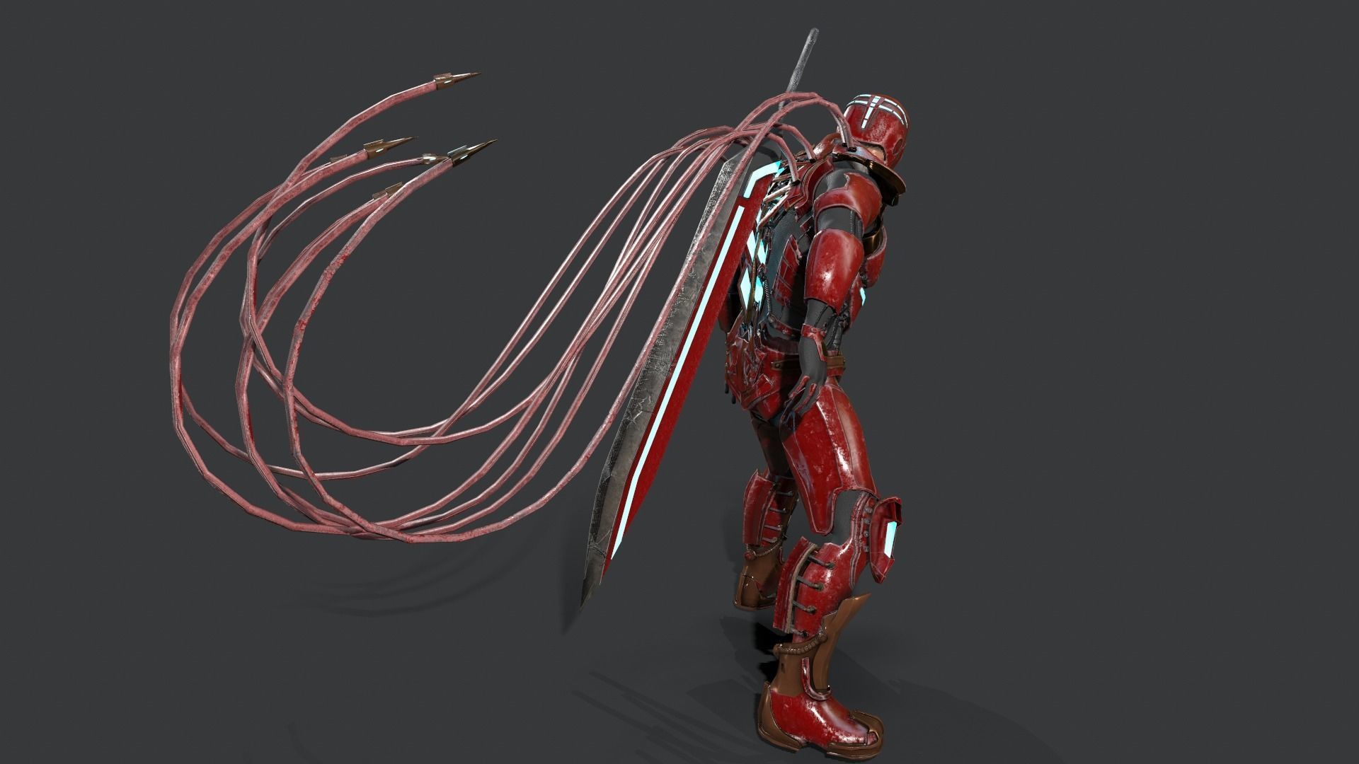 Destroyer Scifi  Low-poly 3D model_10