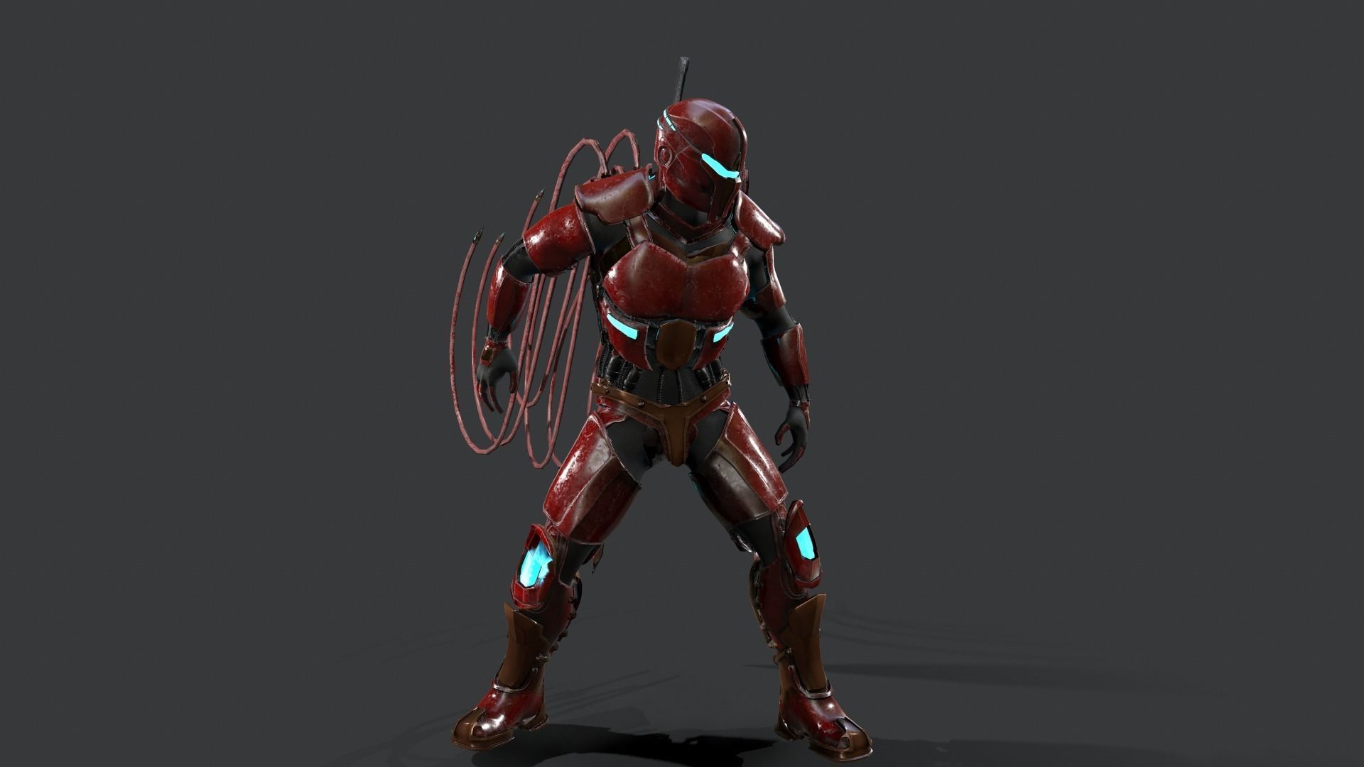 Destroyer Scifi  Low-poly 3D model_6