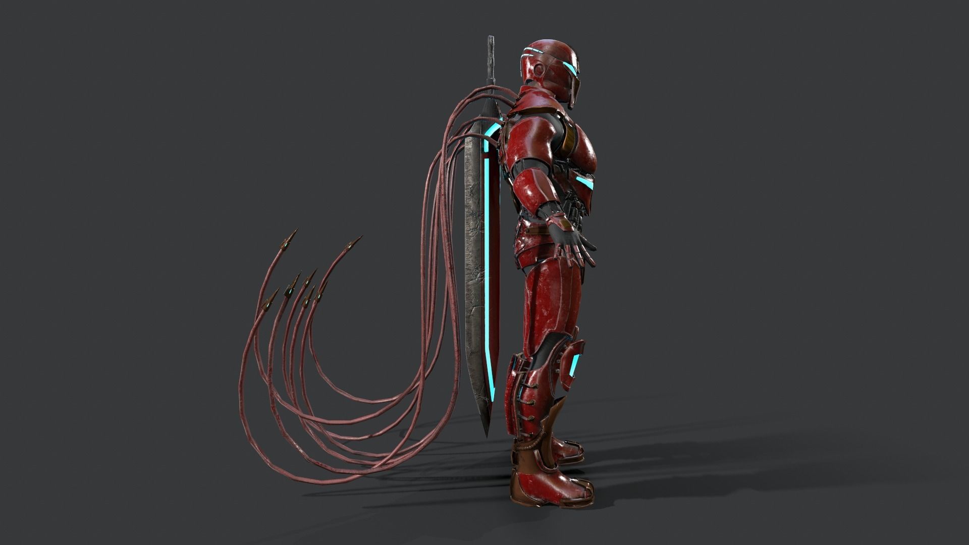 Destroyer Scifi  Low-poly 3D model_22