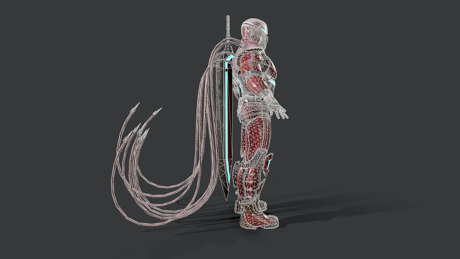 Destroyer Scifi  Low-poly 3D model_23