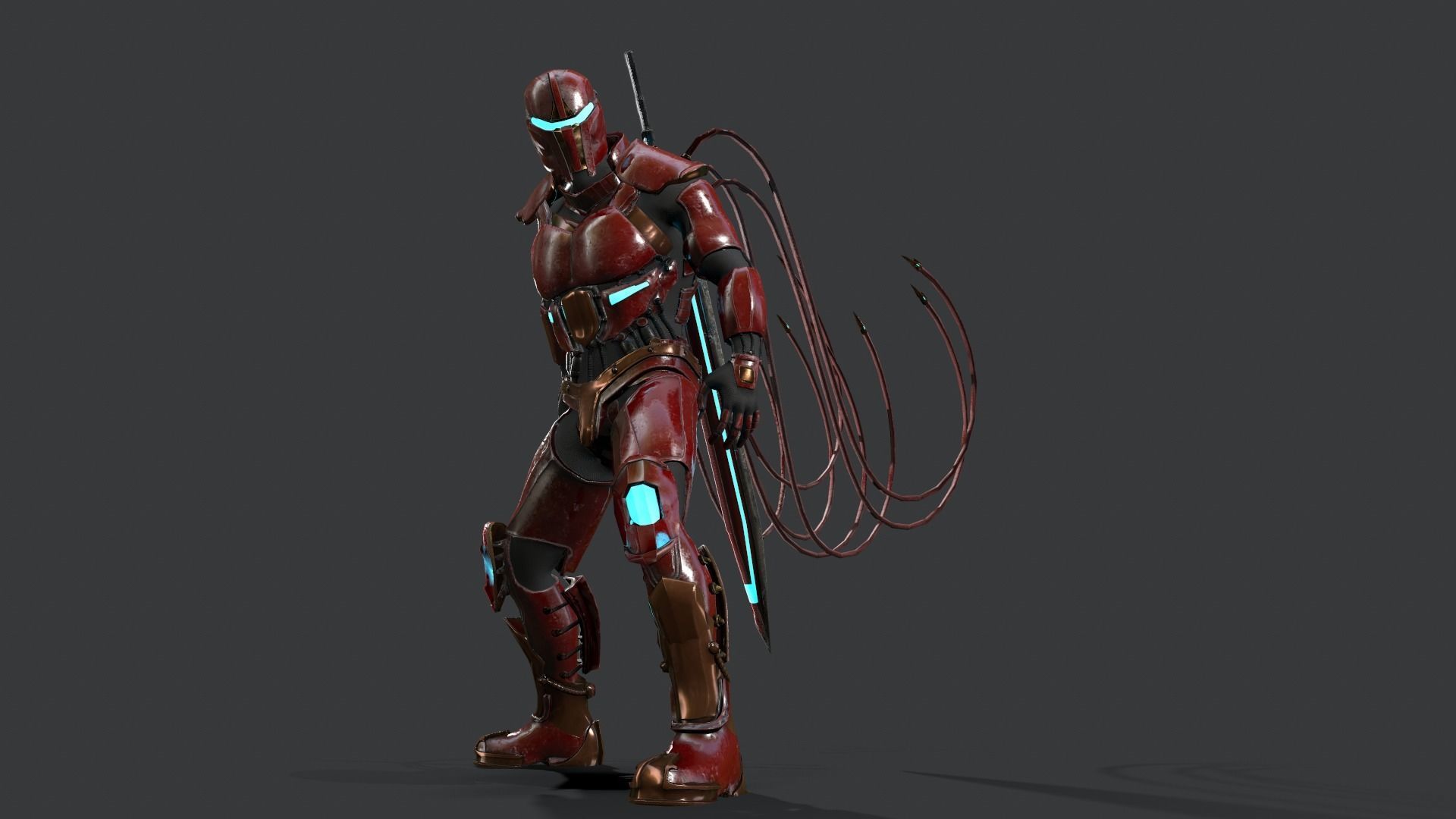 Destroyer Scifi  Low-poly 3D model_14