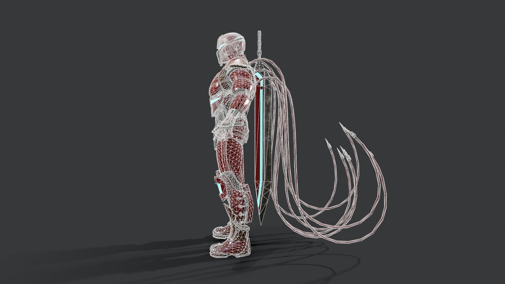 Destroyer Scifi  Low-poly 3D model_25