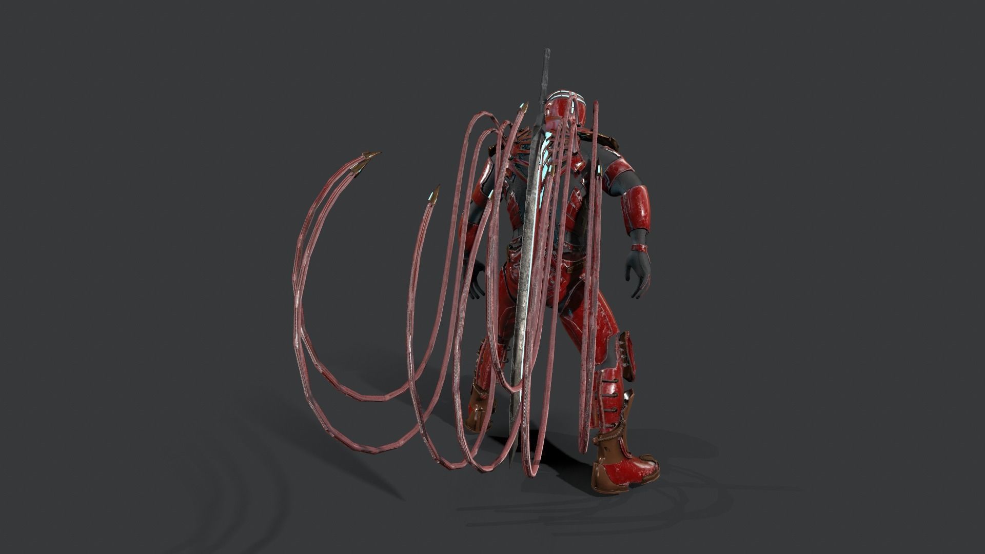 Destroyer Scifi  Low-poly 3D model_9