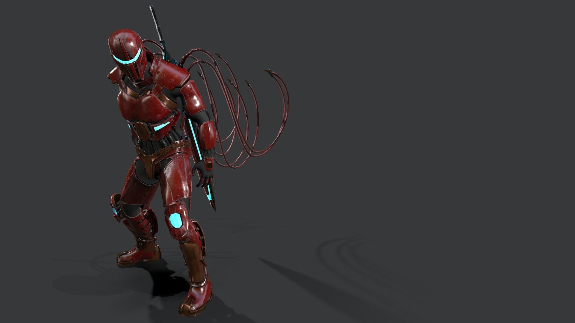 Destroyer Scifi  Low-poly 3D model_15