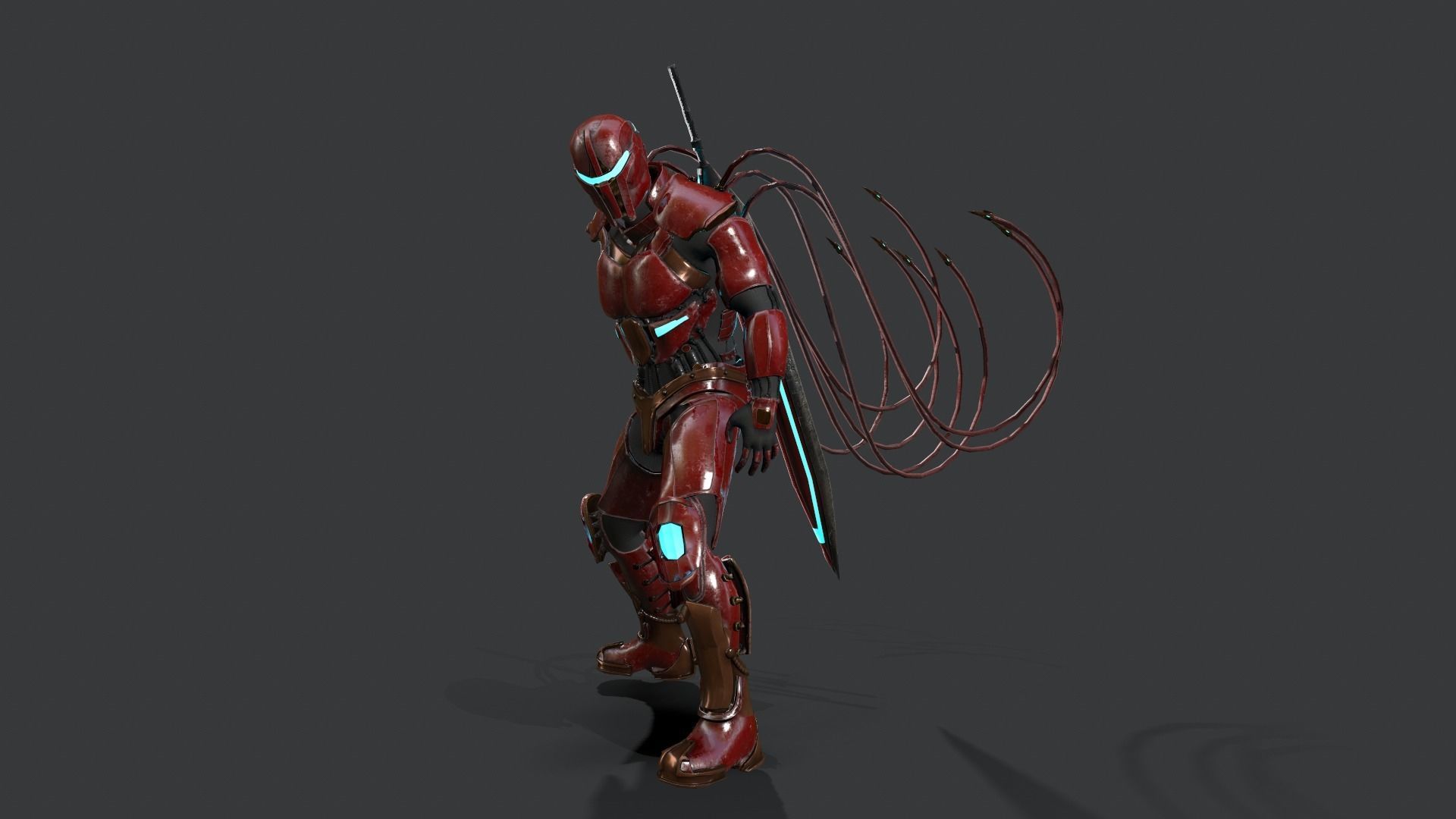 Destroyer Scifi  Low-poly 3D model_7