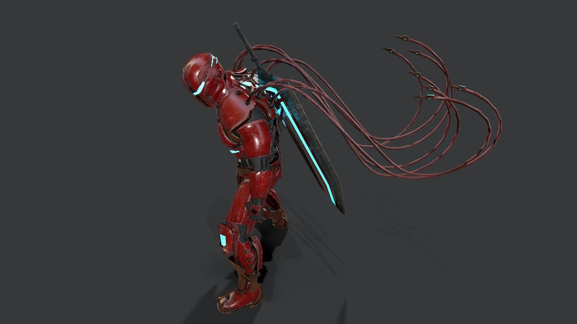 Destroyer Scifi  Low-poly 3D model_13