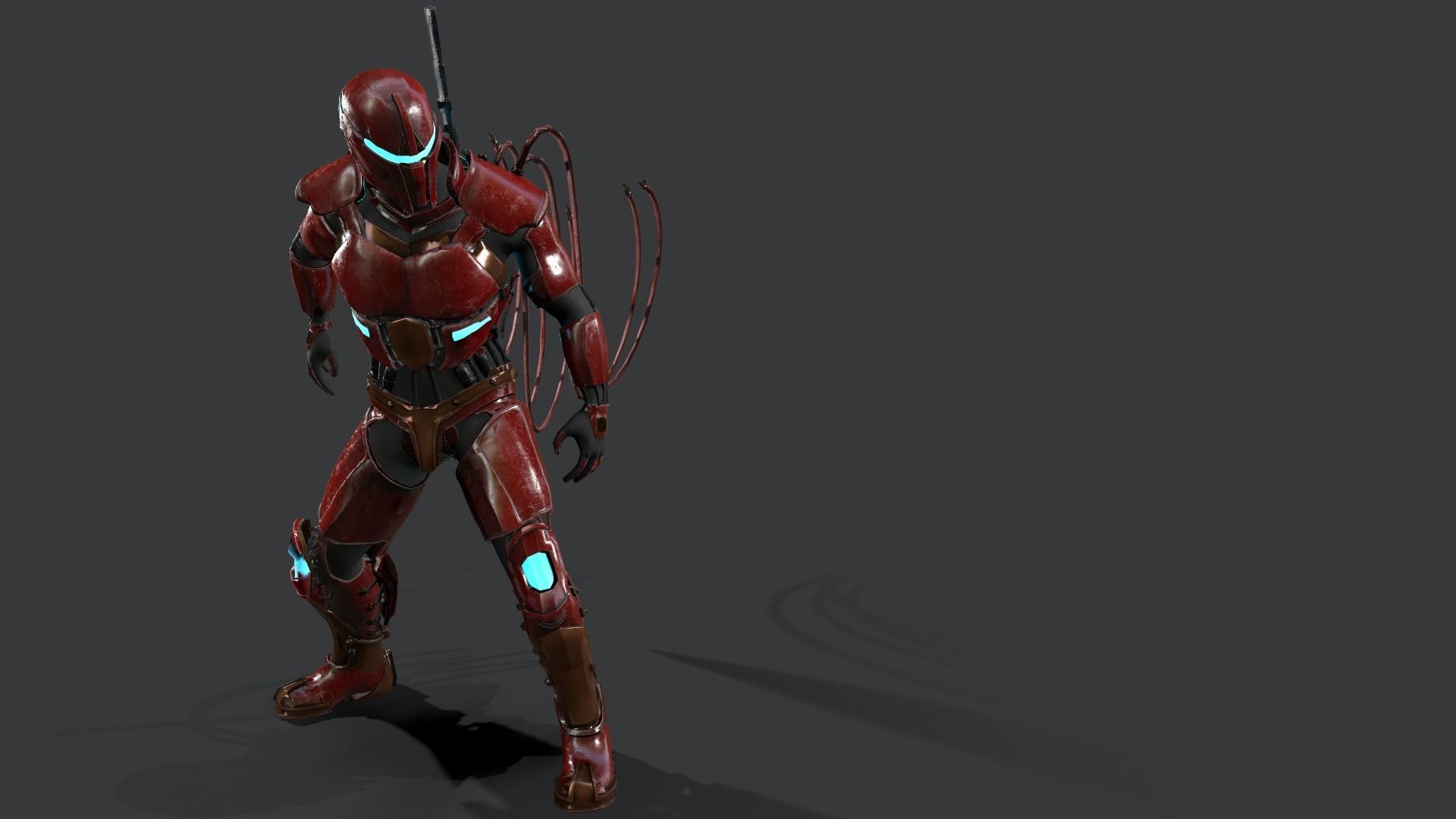 Destroyer Scifi  Low-poly 3D model_16