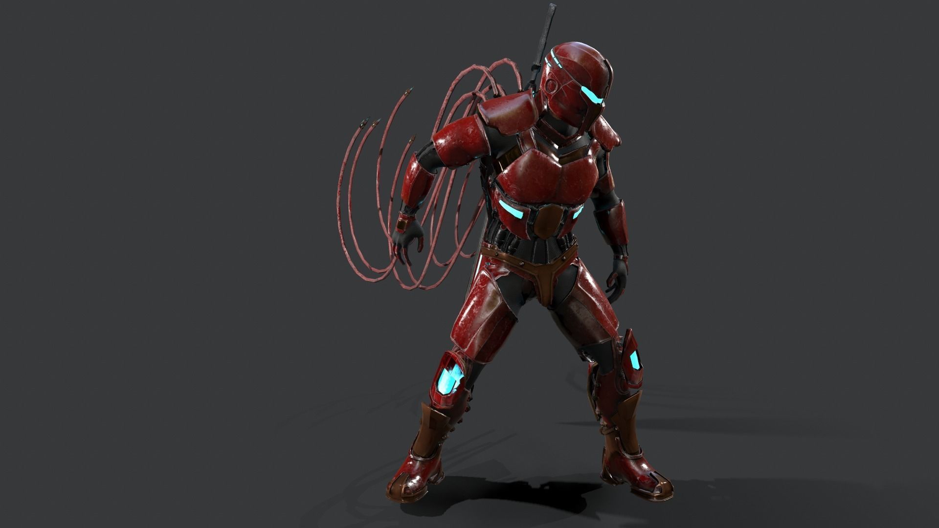 Destroyer Scifi  Low-poly 3D model_11