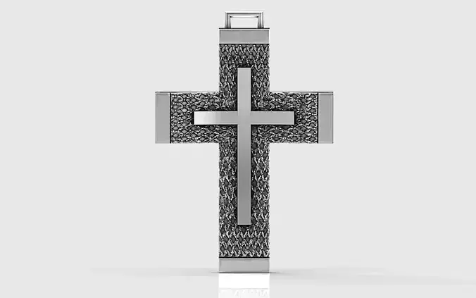 Cross patterned cross with texture saint jesus cristian 3D print model