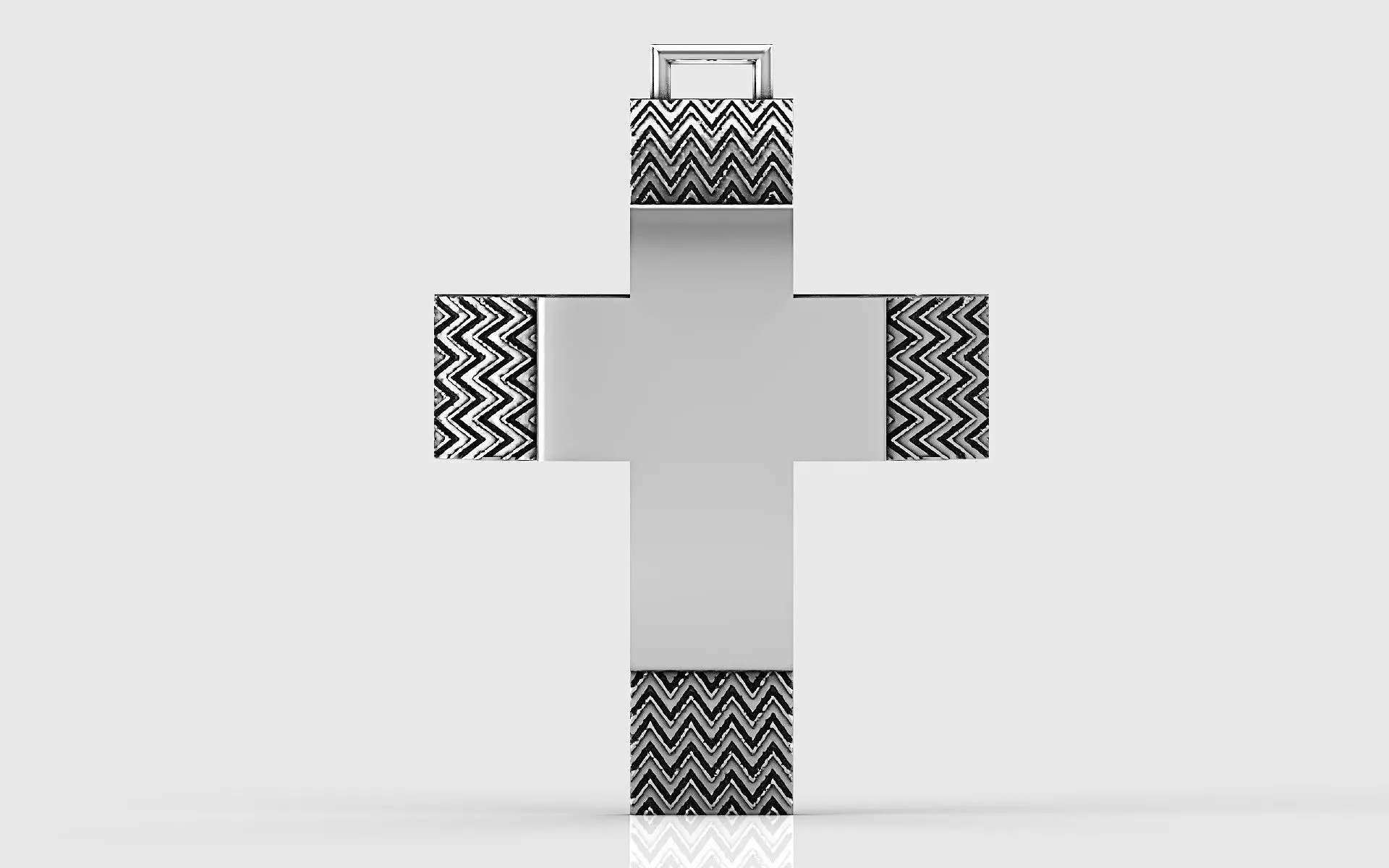 Cross patterned cross with texture saint jesus cristian 3 3D print model_0
