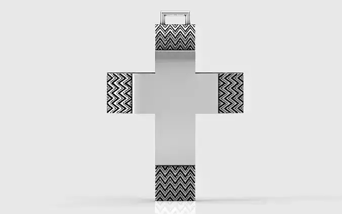 Cross patterned cross with texture saint jesus cristian 3  3D print model