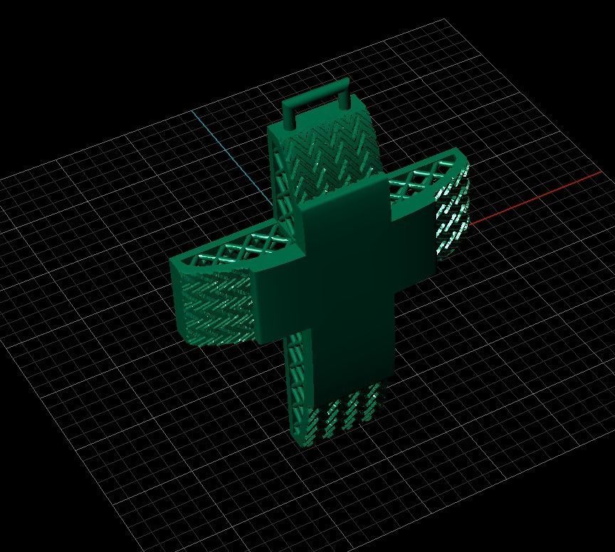 Cross patterned cross with texture saint jesus cristian 3 3D print model_19