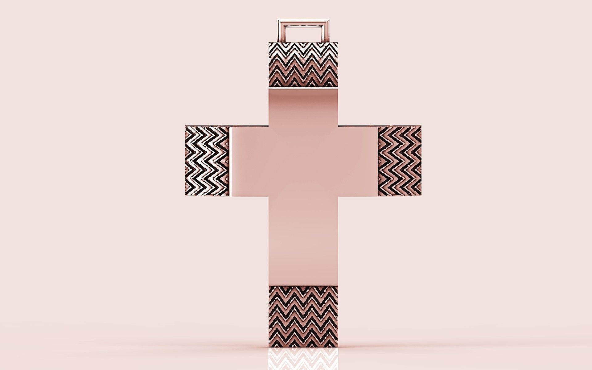 Cross patterned cross with texture saint jesus cristian 3 3D print model_2