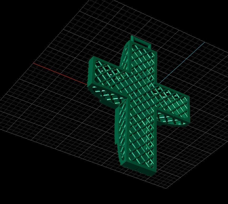 Cross patterned cross with texture saint jesus cristian 3 3D print model_15