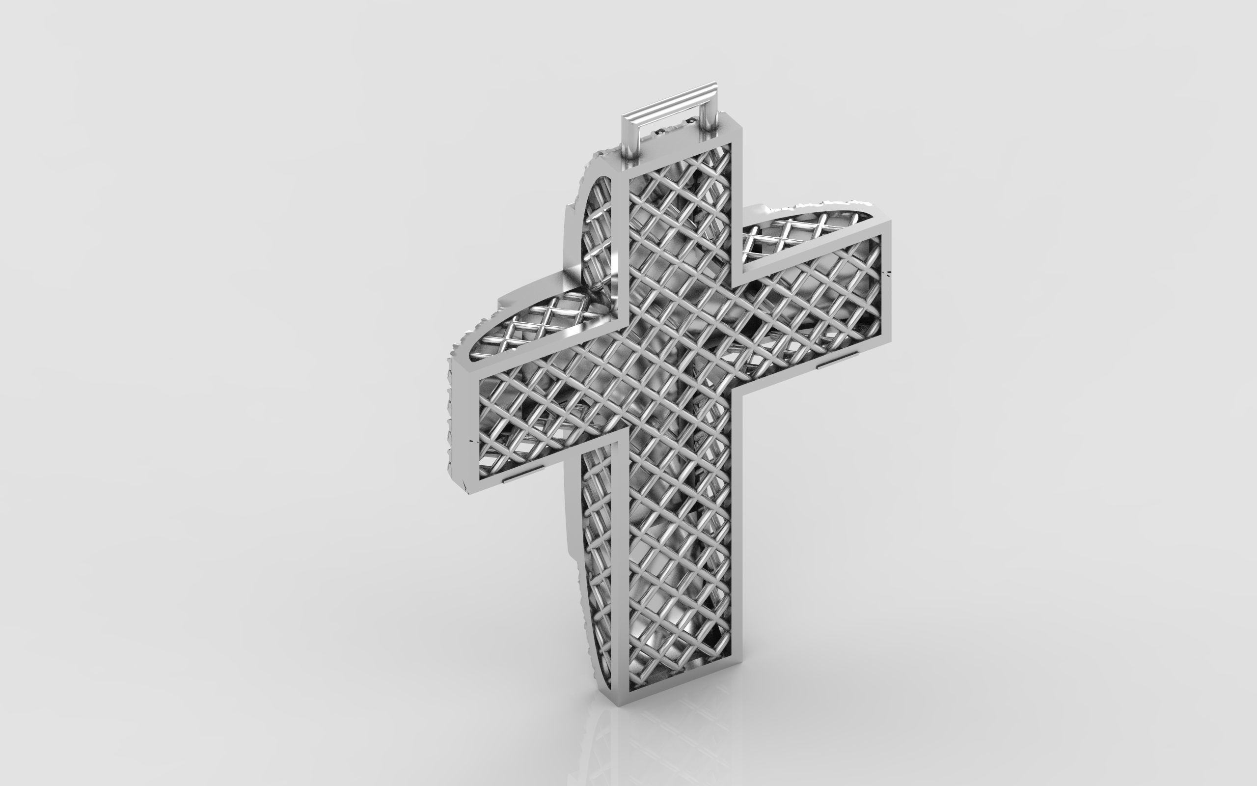 Cross patterned cross with texture saint jesus cristian 3 3D print model_8