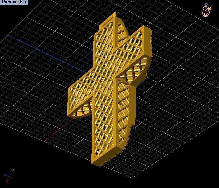 Cross patterned cross with texture saint jesus cristian 3 3D print model_28