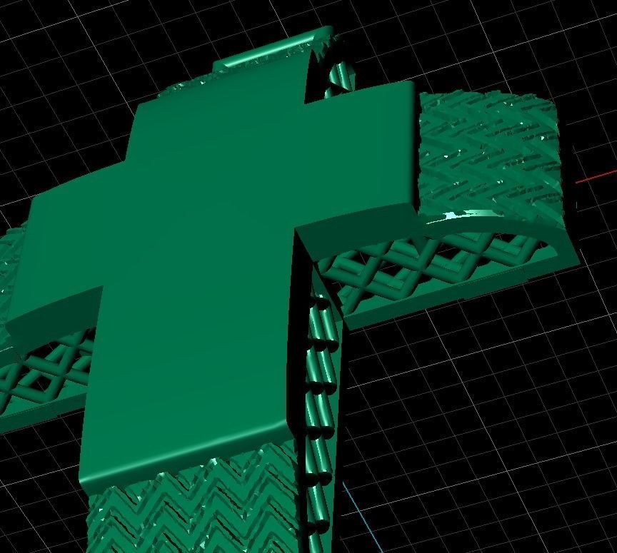 Cross patterned cross with texture saint jesus cristian 3 3D print model_33