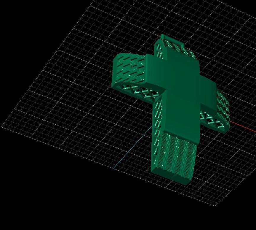 Cross patterned cross with texture saint jesus cristian 3 3D print model_17
