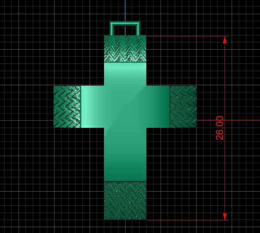 Cross patterned cross with texture saint jesus cristian 3 3D print model_3