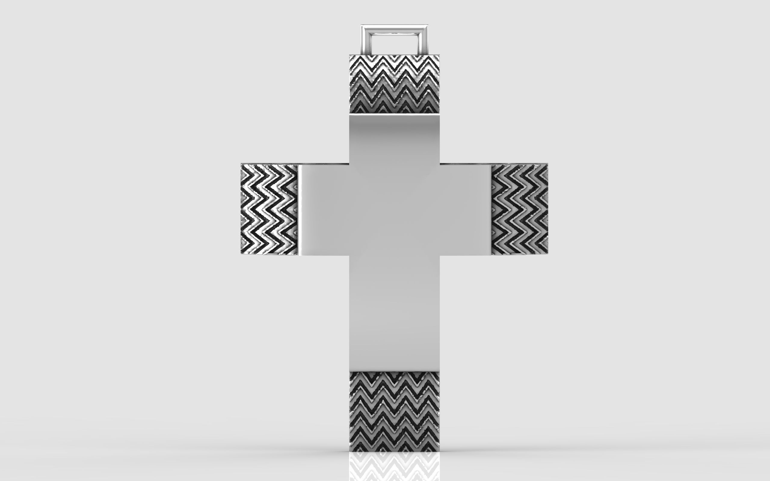 Cross patterned cross with texture saint jesus cristian 3 3D print model_31