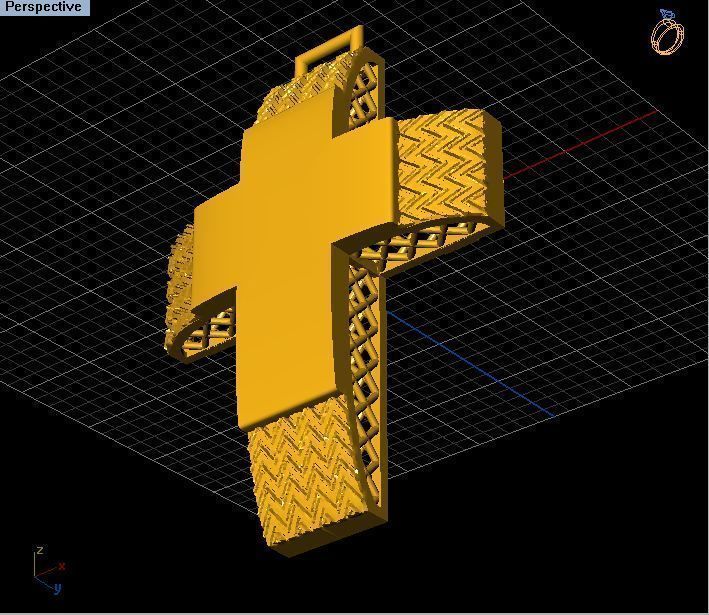 Cross patterned cross with texture saint jesus cristian 3 3D print model_26