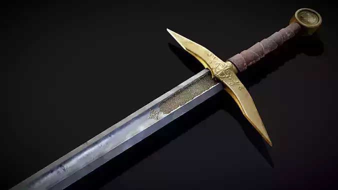 High Templar fantasy Greatsword Free low-poly 3D model