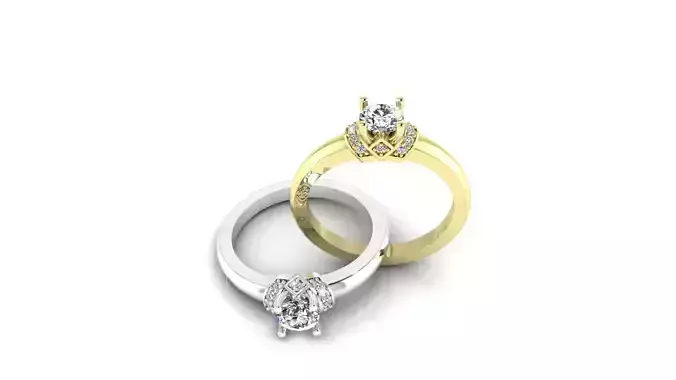 Diamond Solitaire Ring  3D print model