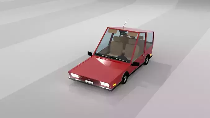 Cartoony Car 01 - Rigged