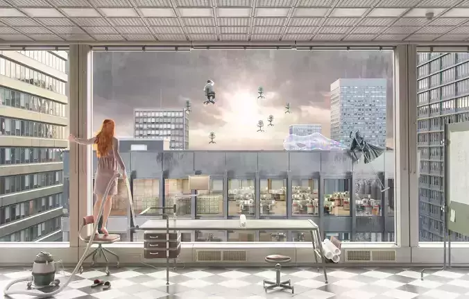 Detailed Meta Utopian Exterior Scene 3D model