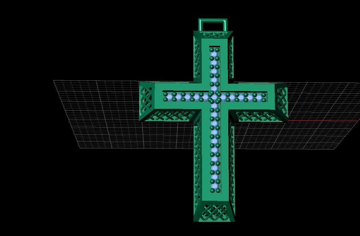 Cross patterned cross with texture saint jesus cristian 4 3D print model_18