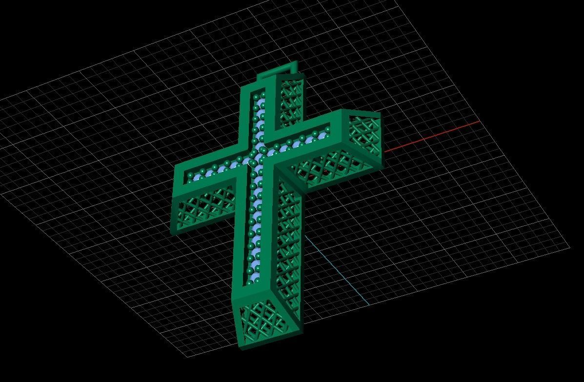 Cross patterned cross with texture saint jesus cristian 4 3D print model_14