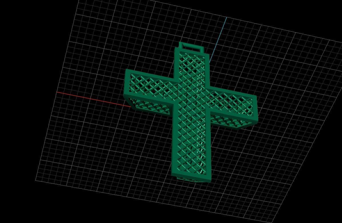 Cross patterned cross with texture saint jesus cristian 4 3D print model_23
