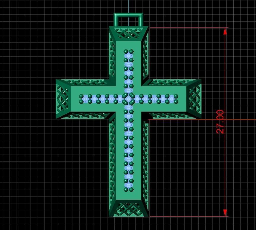 Cross patterned cross with texture saint jesus cristian 4 3D print model_22