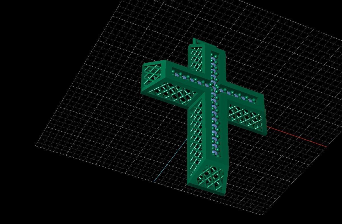 Cross patterned cross with texture saint jesus cristian 4 3D print model_24
