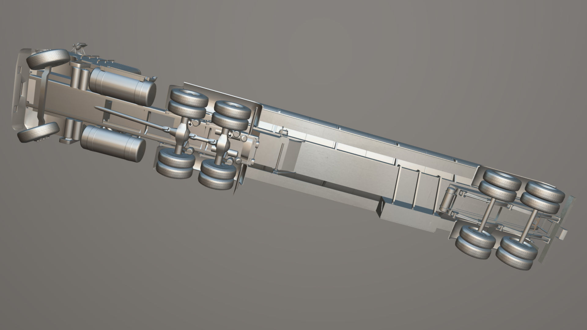 Freightliner FLT tanker semitruck Low-poly 3D model_46