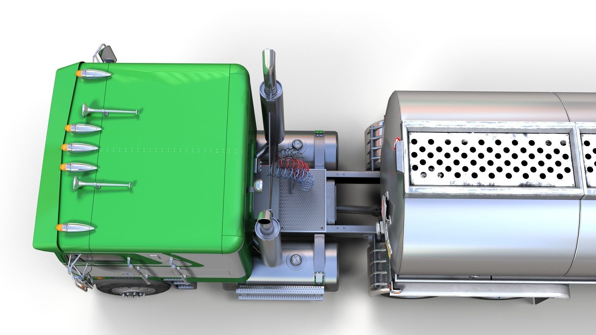 Freightliner FLT tanker semitruck Low-poly 3D model_11