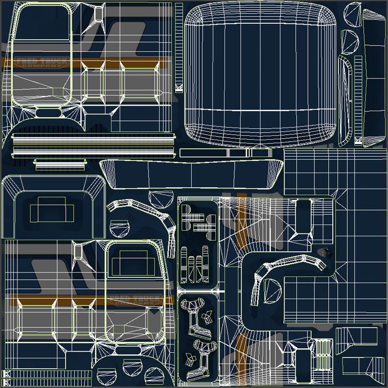 Freightliner FLT tanker semitruck Low-poly 3D model_66