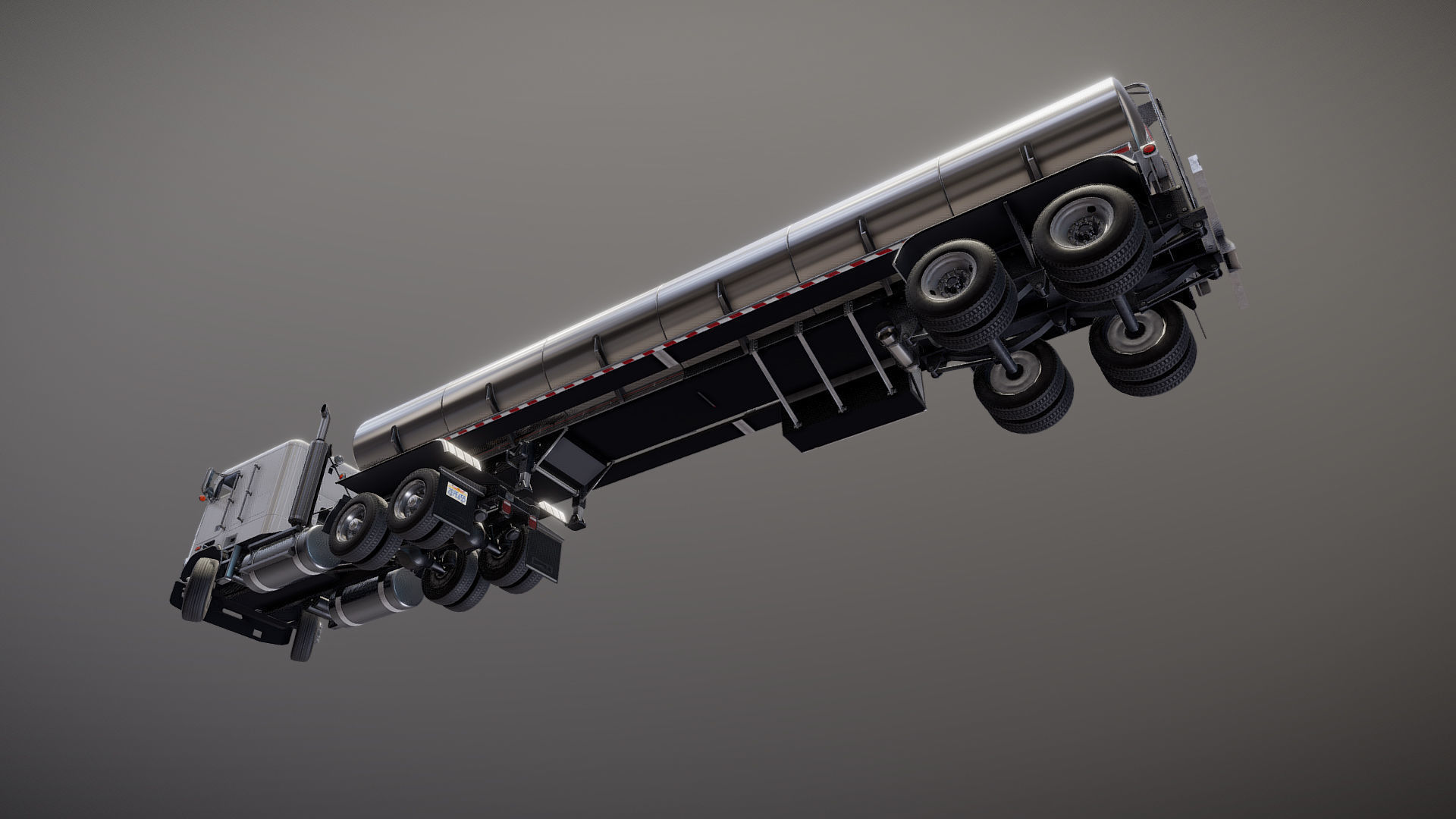 Freightliner FLT tanker semitruck Low-poly 3D model_37