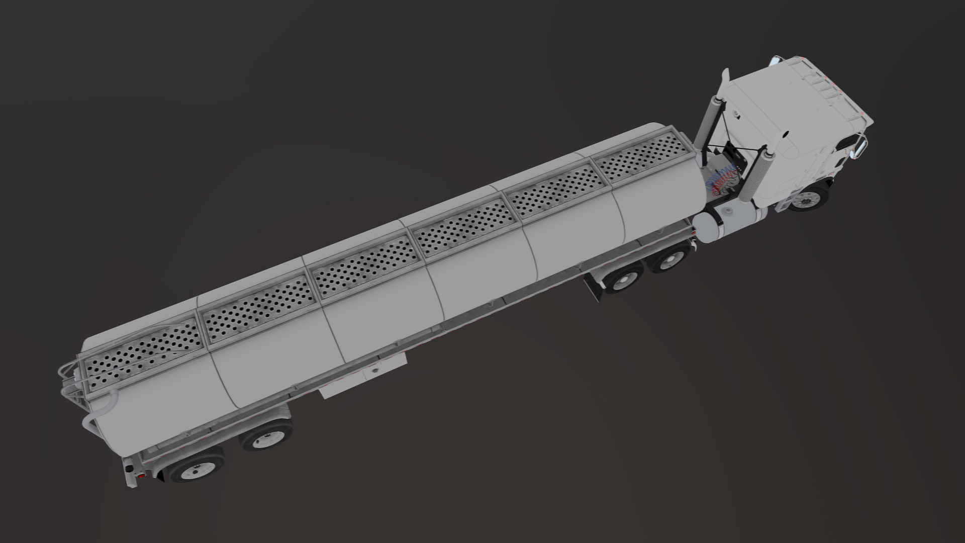 Freightliner FLT tanker semitruck Low-poly 3D model_49