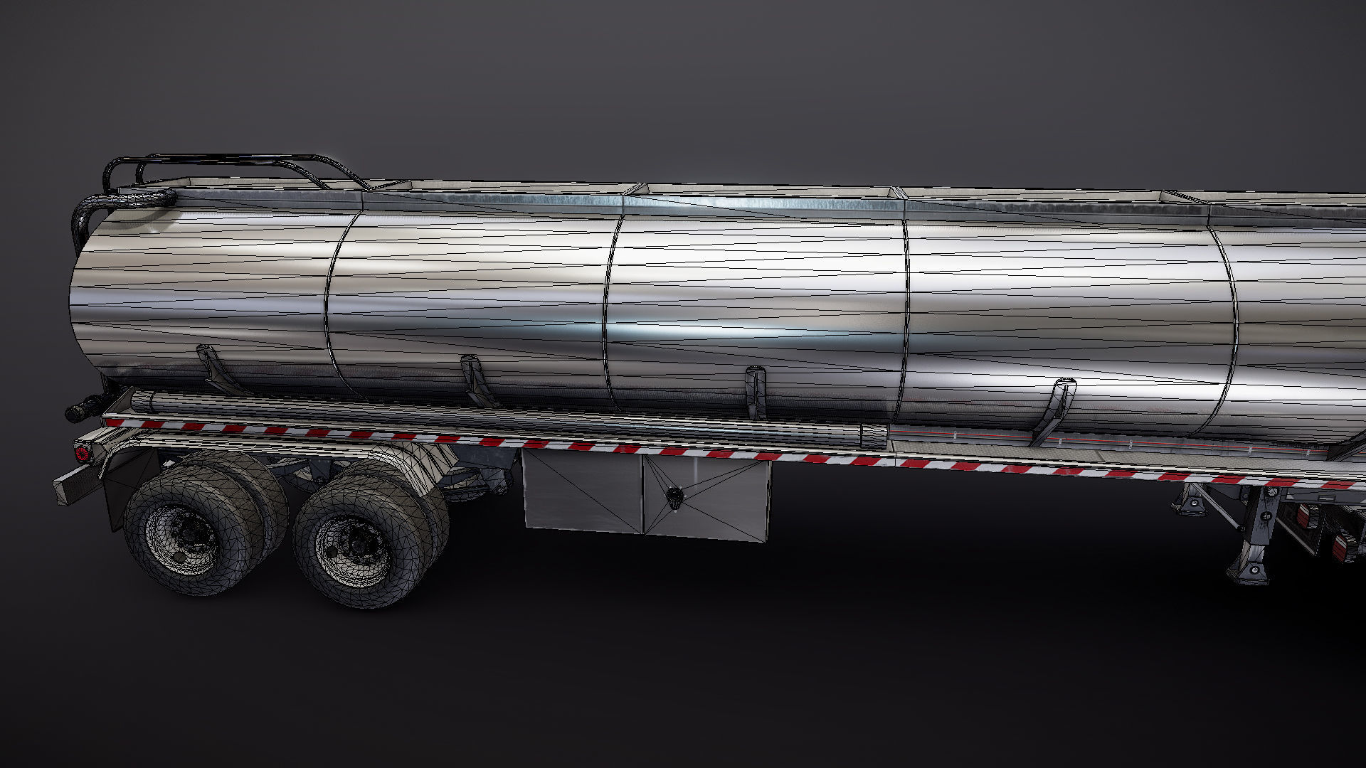 Freightliner FLT tanker semitruck Low-poly 3D model_42