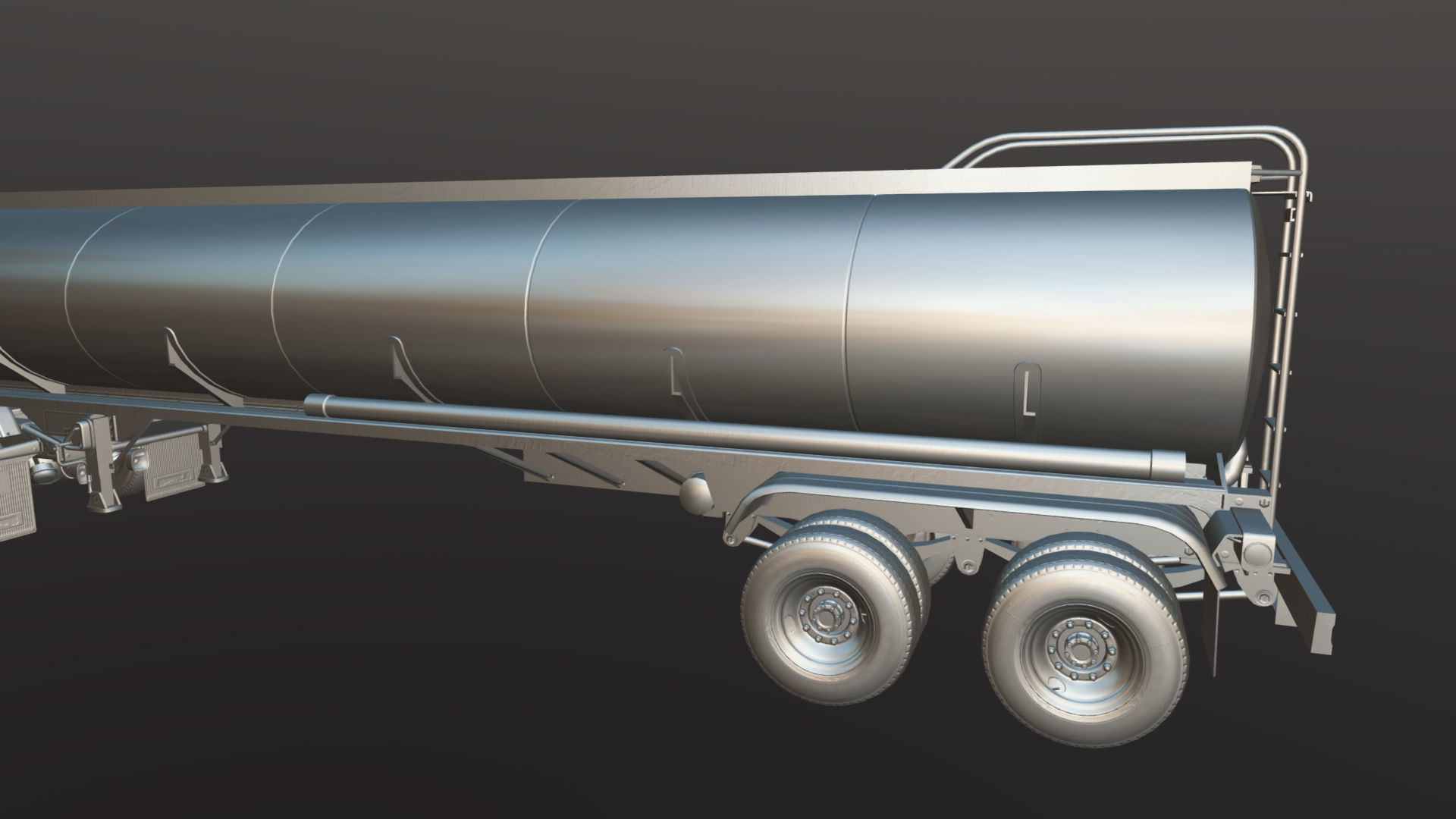 Freightliner FLT tanker semitruck Low-poly 3D model_45