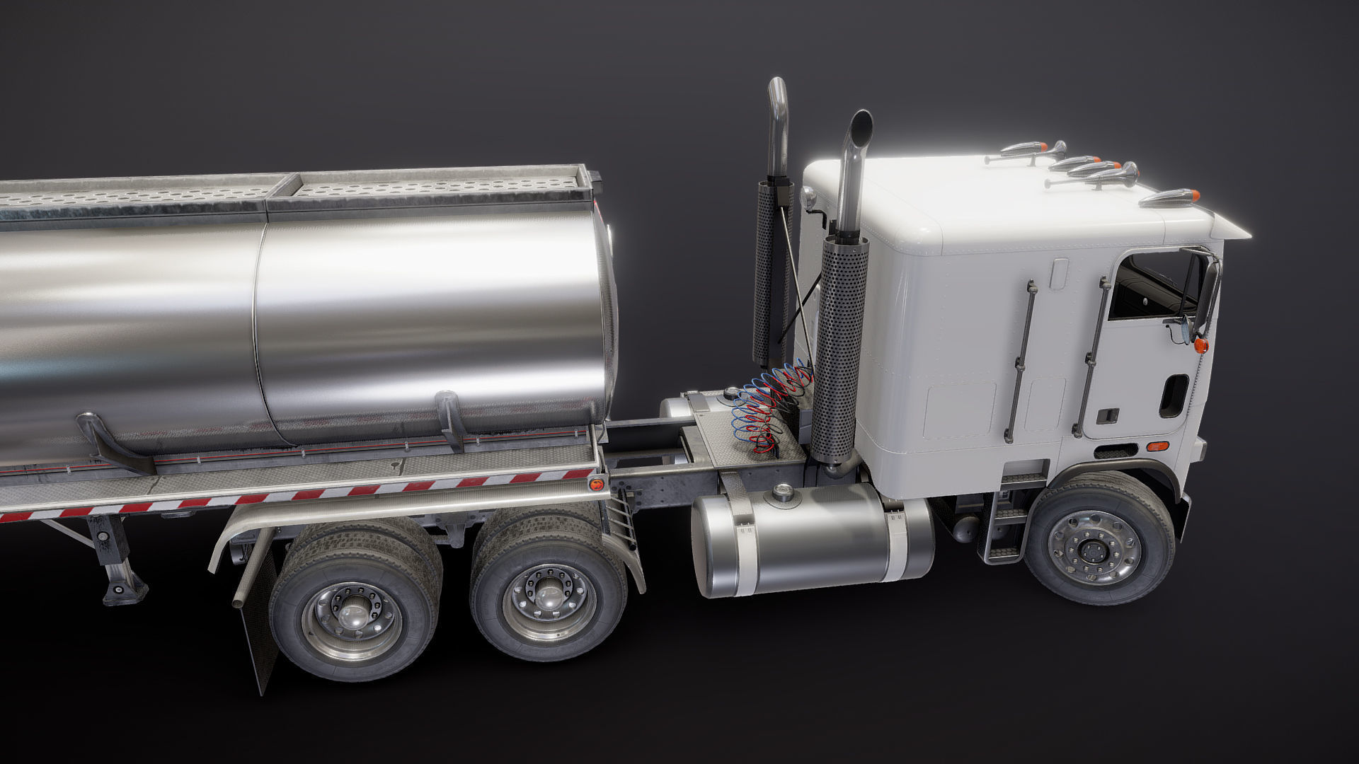 Freightliner FLT tanker semitruck Low-poly 3D model_34