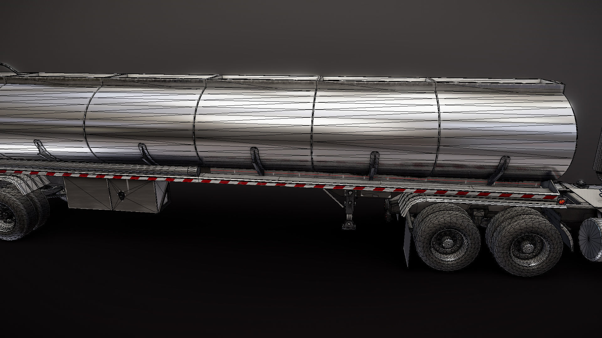 Freightliner FLT tanker semitruck Low-poly 3D model_41